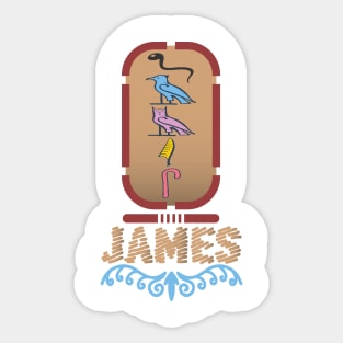 JAMES-American names in hieroglyphic letters-James, name in a Pharaonic Khartouch-Hieroglyphic pharaonic names Sticker